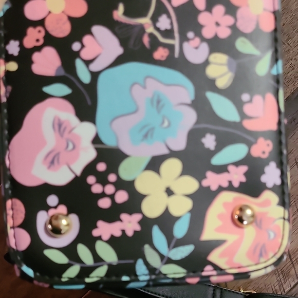Loungefly Disney Floral Black Satchel - Picture 8 of 10